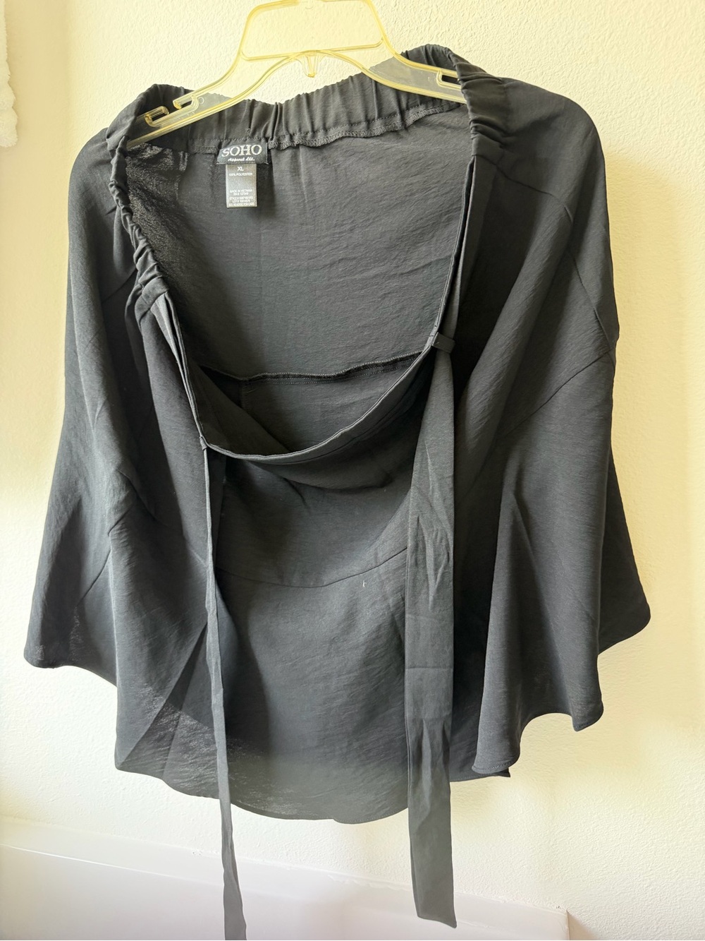 Soho Black Flowing Wrap Skirt with Long Ties